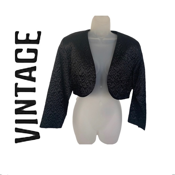 Perry Ellis Black Vintage Bolero one size - Picture 1 of 15
